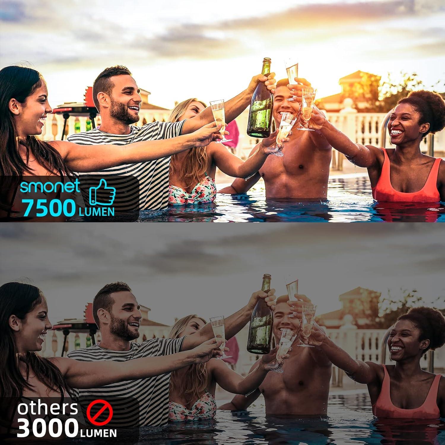 Proyector HD 1080P SMONET 7500 Lúmenes Mini Portátil