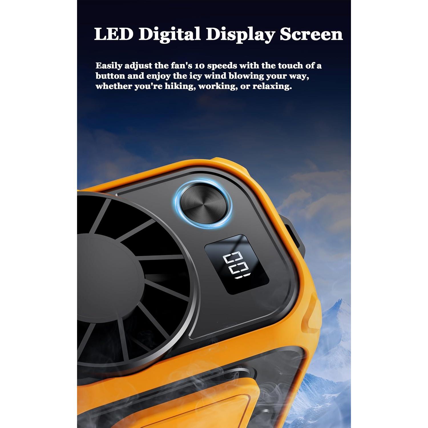 Ventilador Portátil Recargable HOIDGUB 6000mAh 10 Velocidades