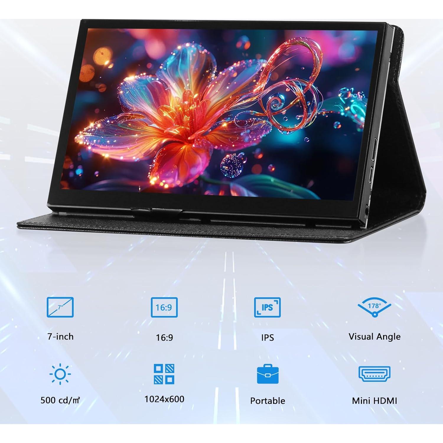 Monitor Portátil Aurevita 7" LCD 1024x600 HDMI IPS
