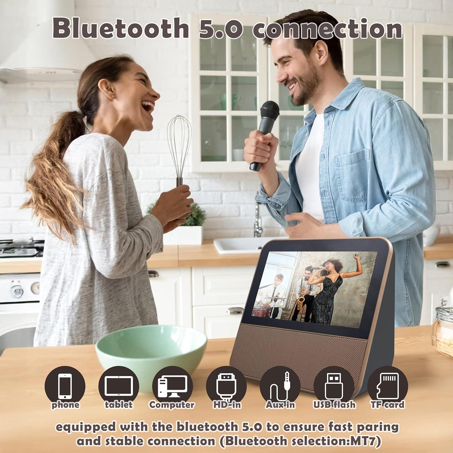 TV Portátil Rywob 7" HD Digital con Karaoke y Bluetooth