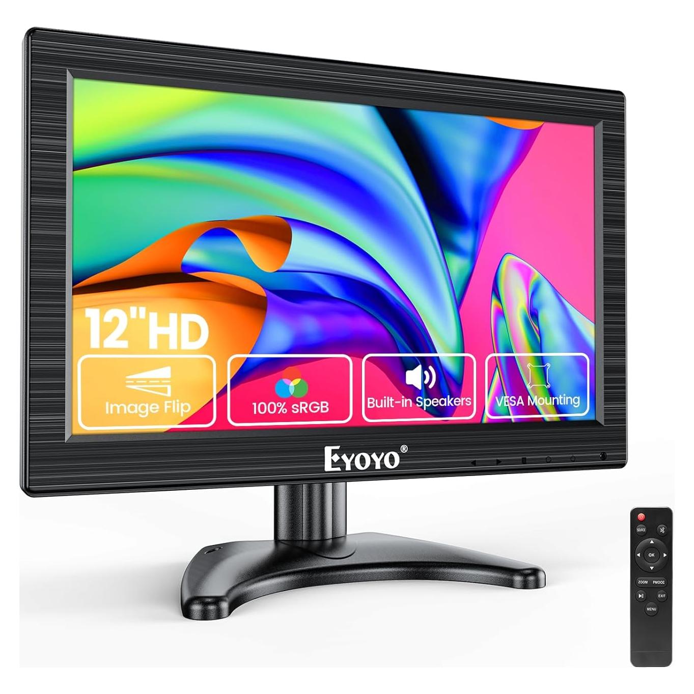 Monitor LCD 12" Eyoyo 1366x768 HDMI VGA BNC AV para PC