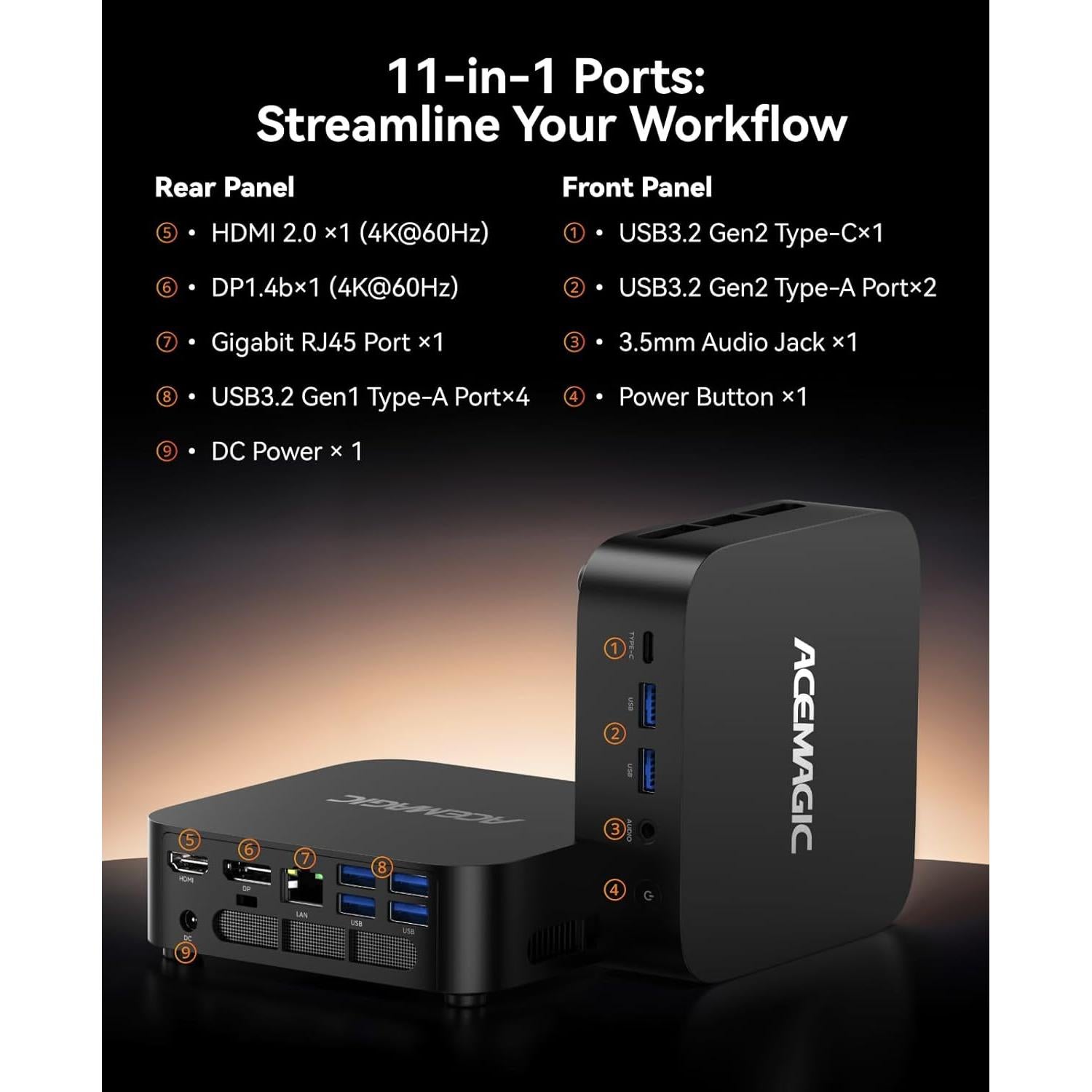 Mini PC ACEMAGICIAN K1 Ryzen 7 7730U 16GB RAM 512GB SSD 4K