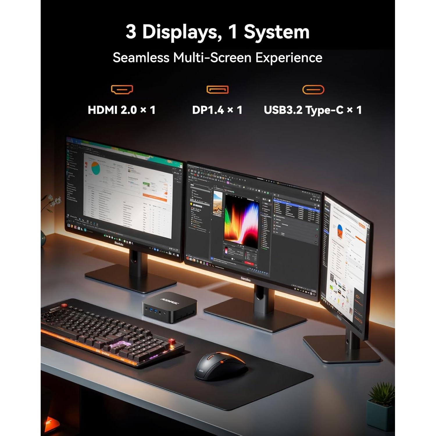 Mini PC ACEMAGICIAN K1 Ryzen 7 7730U 16GB RAM 512GB SSD 4K