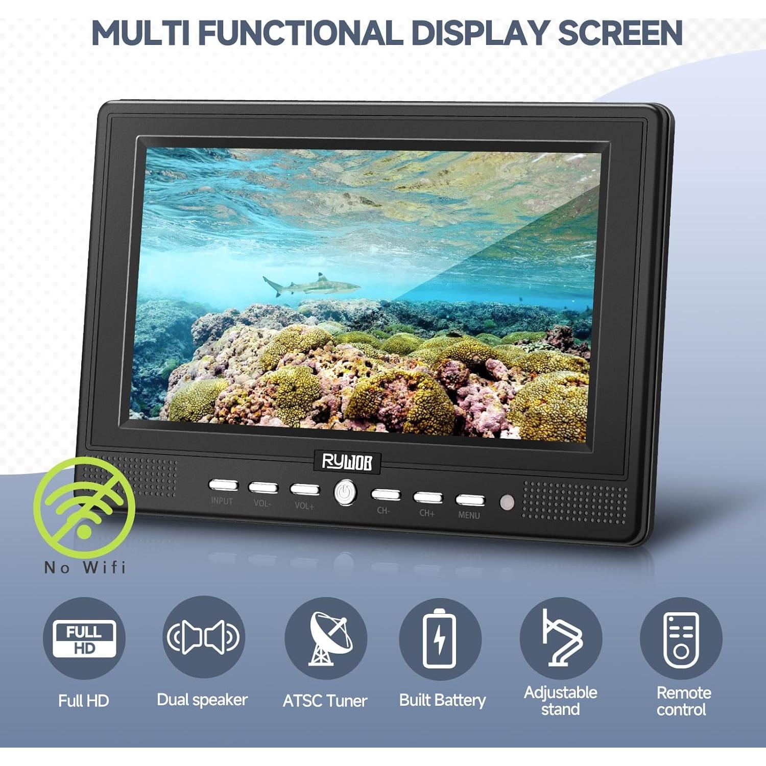 TV Portátil Rywob 7" Batería Recargable ATSC USB AV