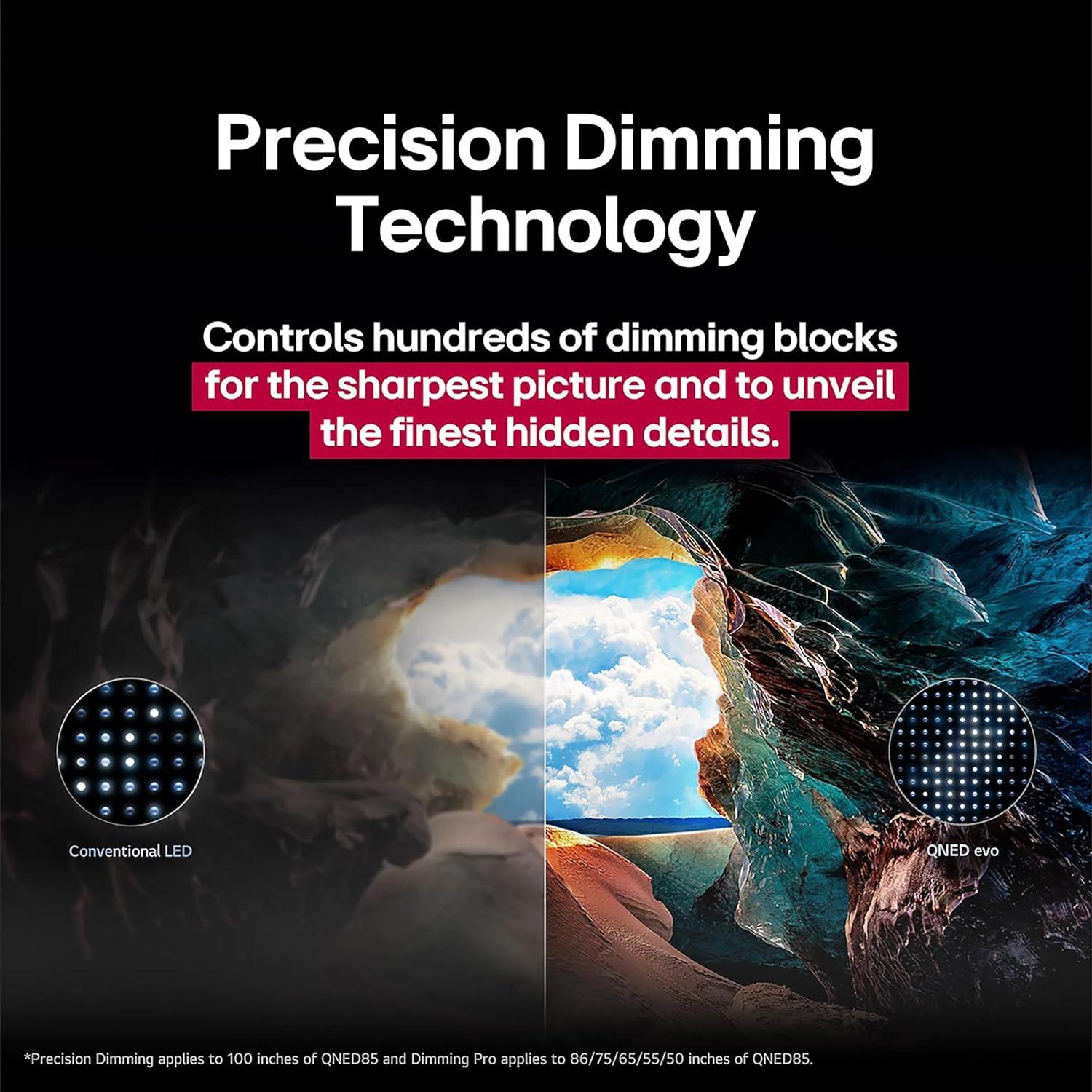 Televisor LG QNED evo AI 4K Mini LED 165 cm Dolby Atmos