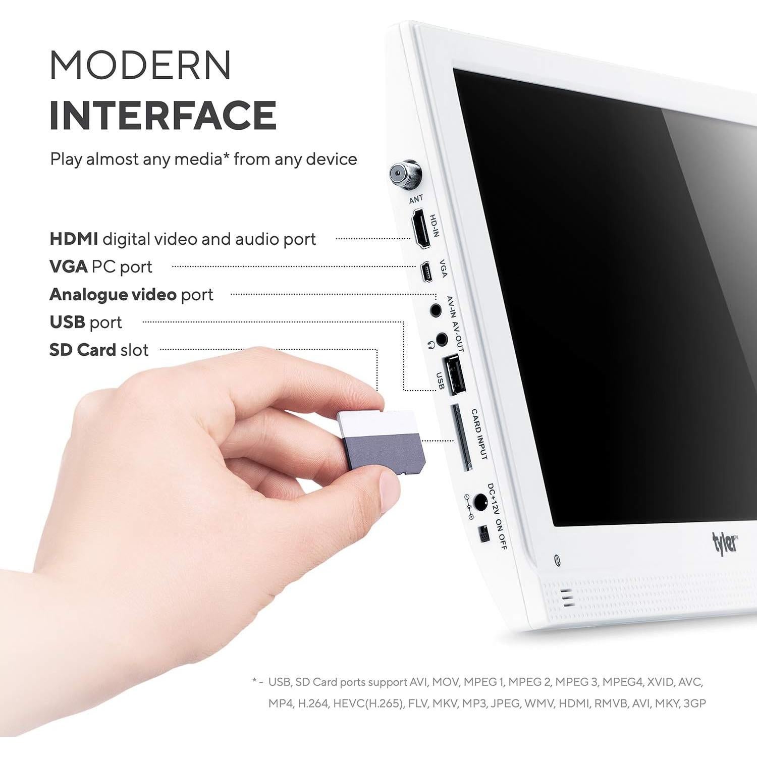 Televisor portátil LCD Tyler TTV707-13 13.3" 1080P con batería