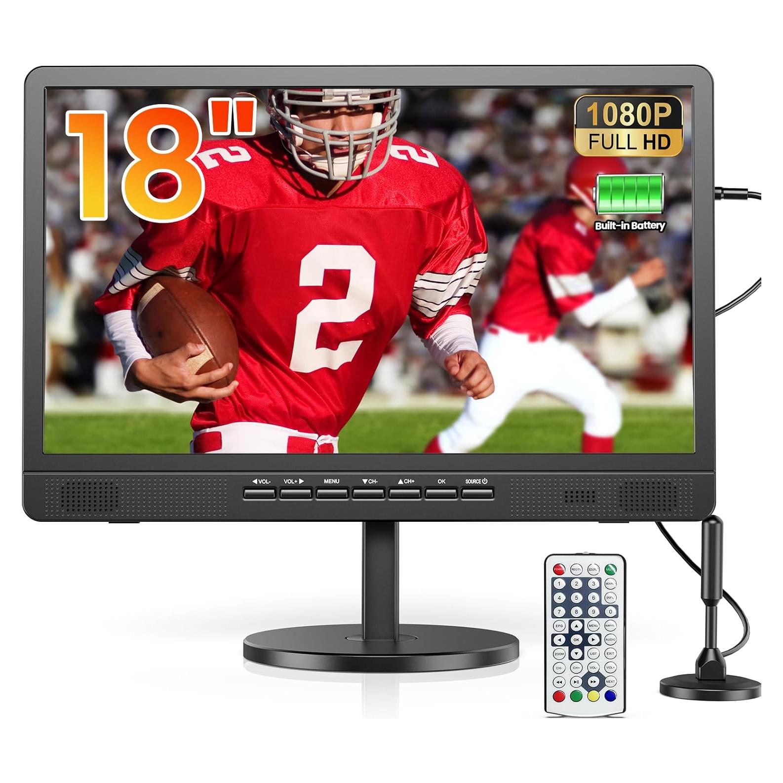 Televisor Portátil Desobry 18" con Batería 6500mAh y HDMI