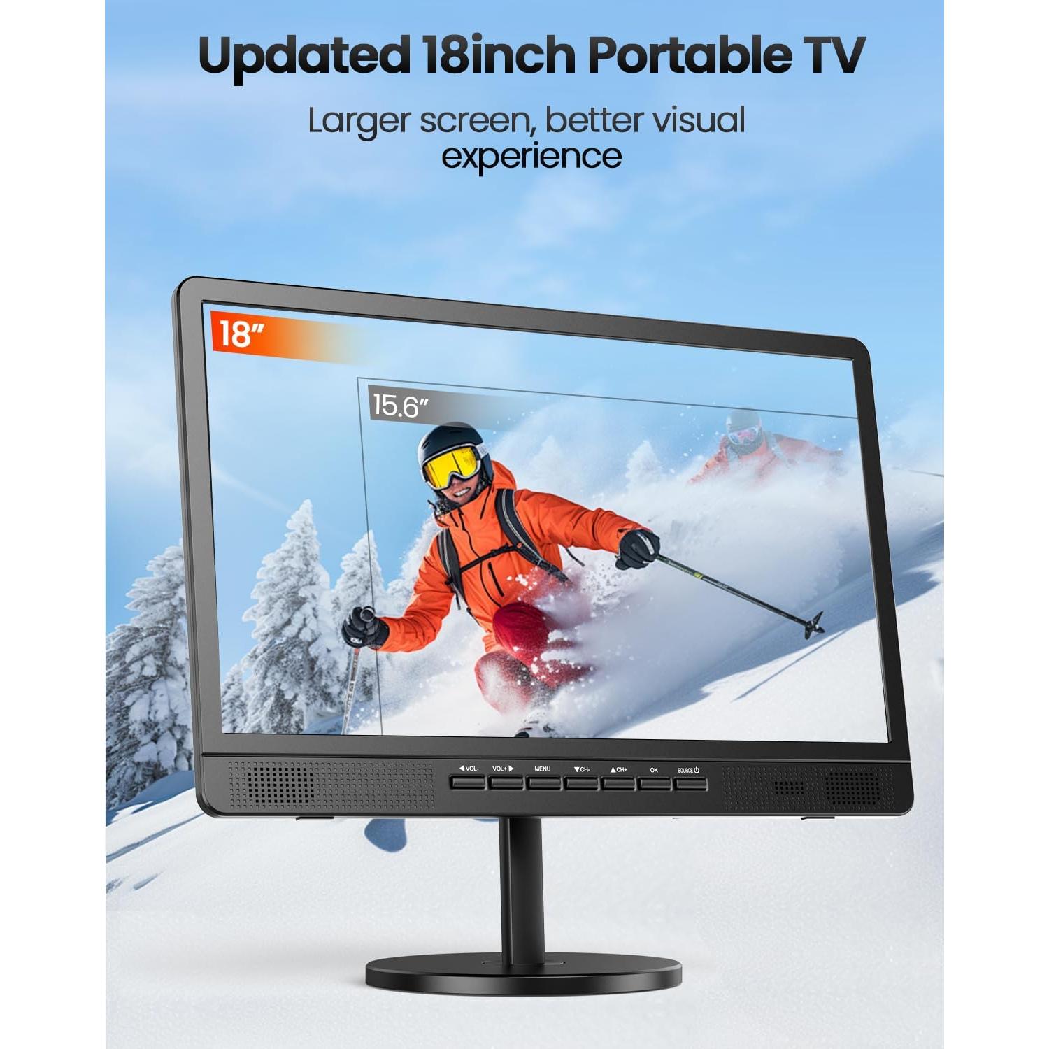 Televisor Portátil Desobry 18" con Batería 6500mAh y HDMI