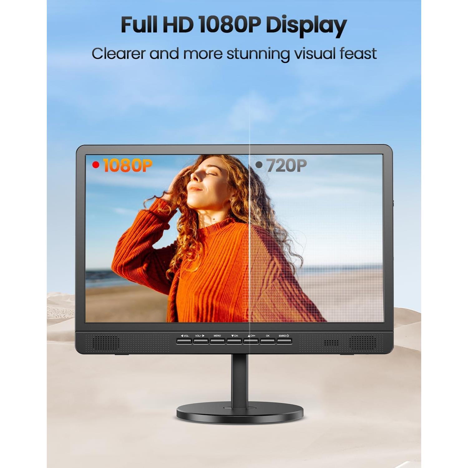 Televisor Portátil Desobry 18" con Batería 6500mAh y HDMI