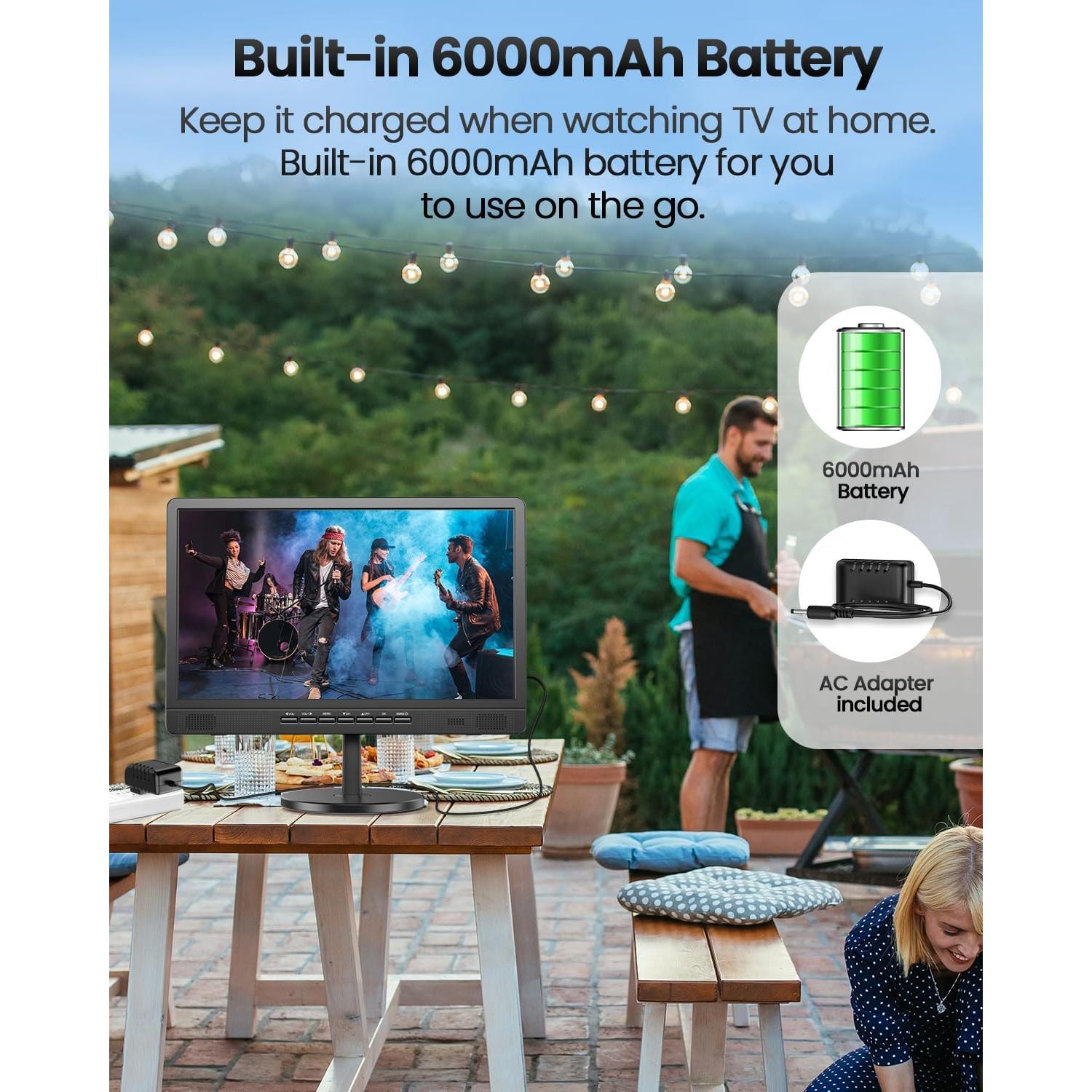 Televisor Portátil Desobry 18" con Batería 6500mAh y HDMI