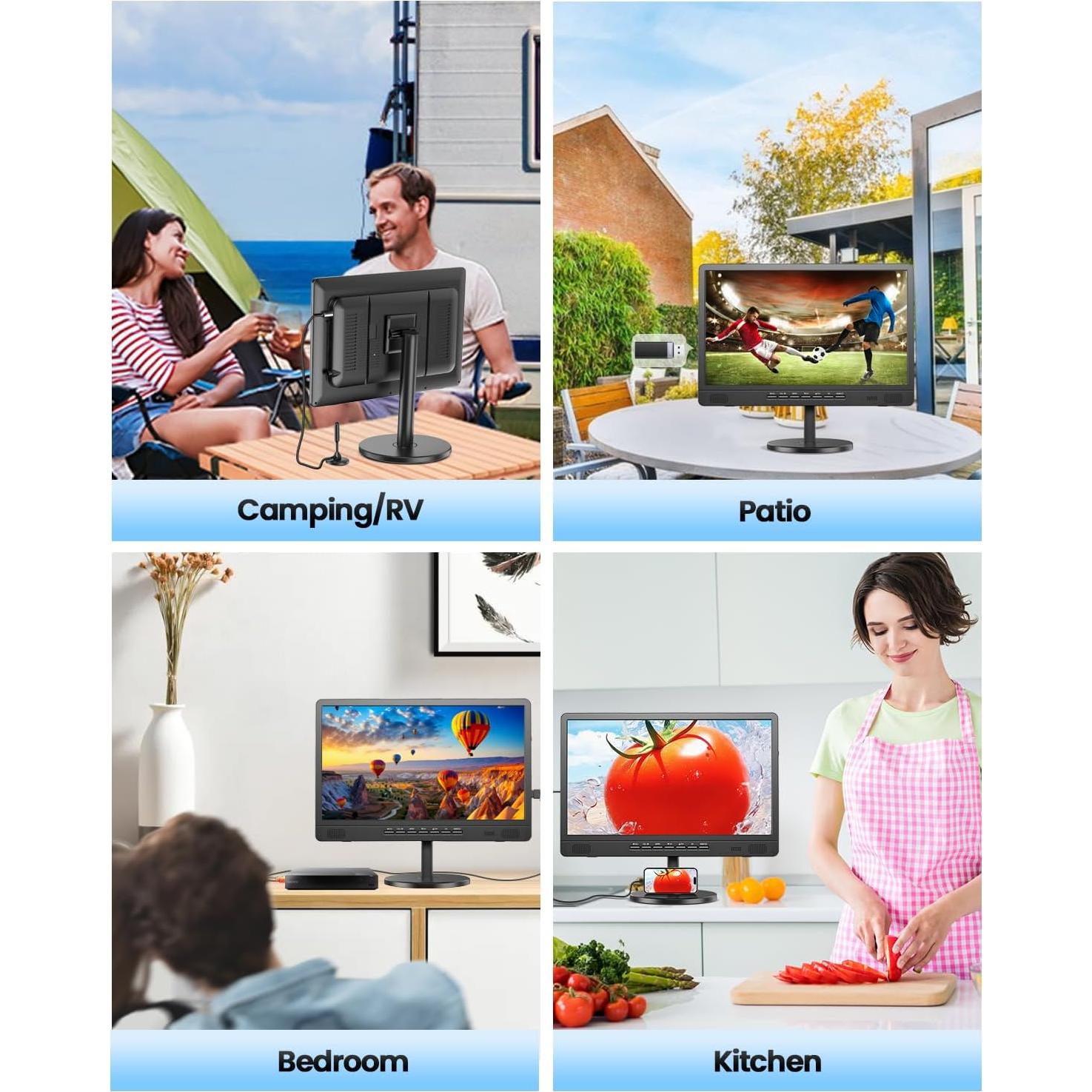 Televisor Portátil Desobry 18" con Batería 6500mAh y HDMI