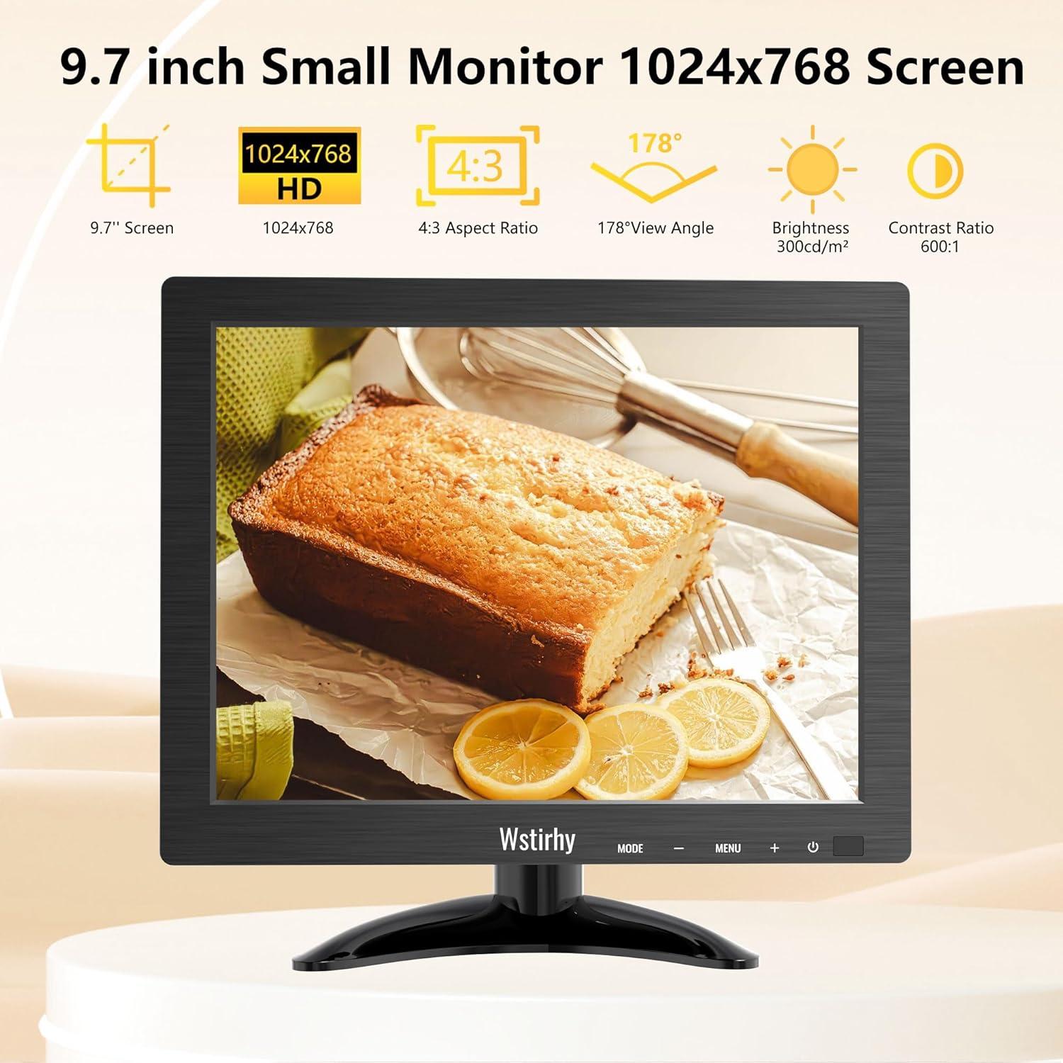 Monitor Portátil Wstirhy 9.7" 1024x768 HDMI VGA USB