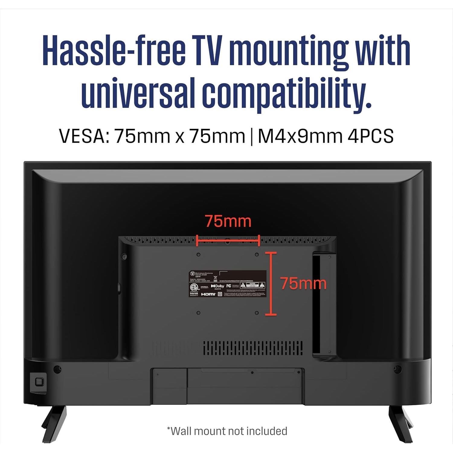 Televisor LED Westinghouse 24" HD con Control Remoto por Voz