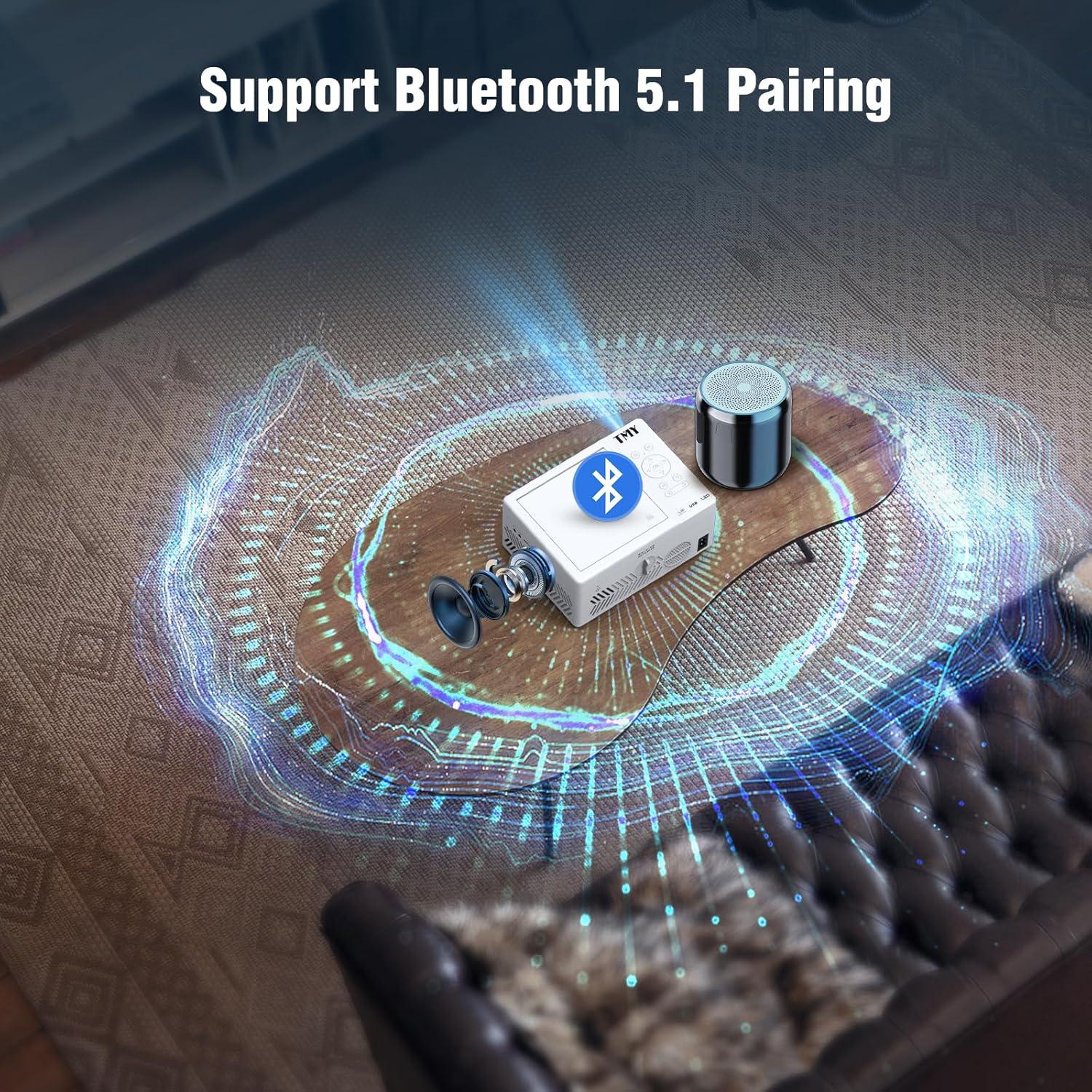 Proyector Bluetooth TMY 1080P con DVD y altavoz incorporado