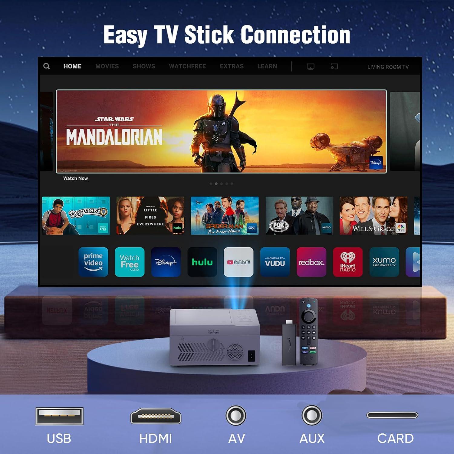 Proyector Bluetooth TMY 1080P con DVD y altavoz incorporado