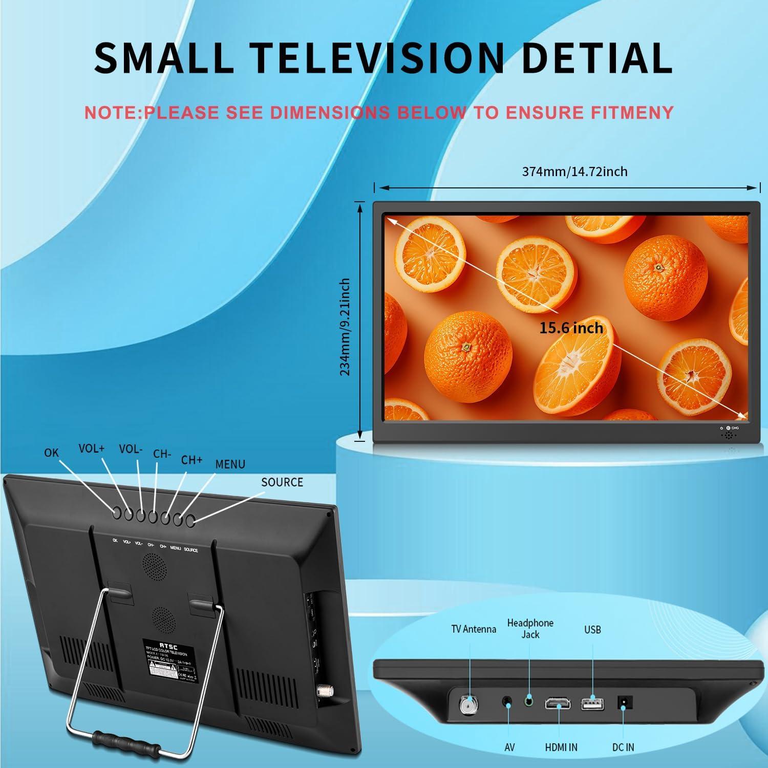 Televisor Pequeño Feihe 15.6" HD Portátil con Sintonizador