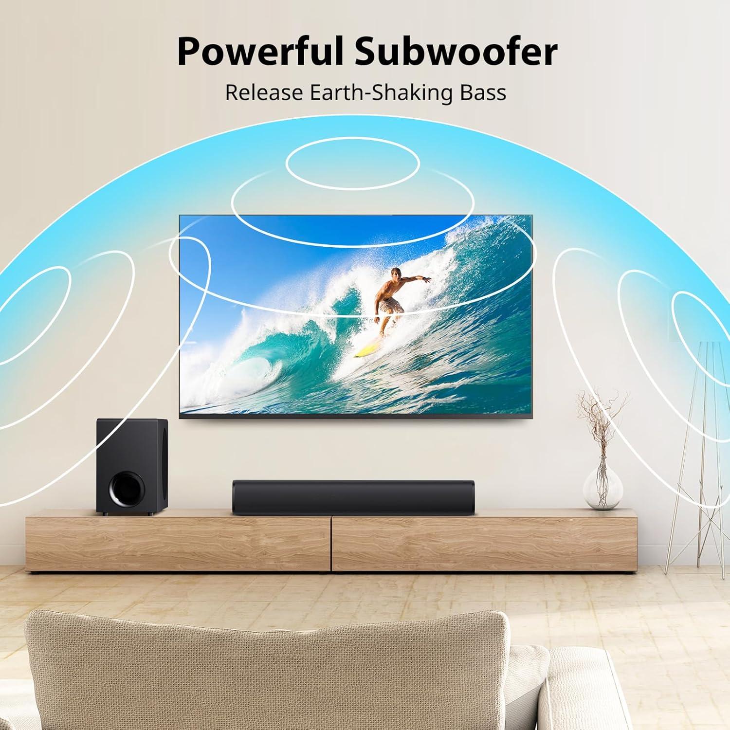 Barra de sonido Vibeadio con subwoofer y Bluetooth 5.0
