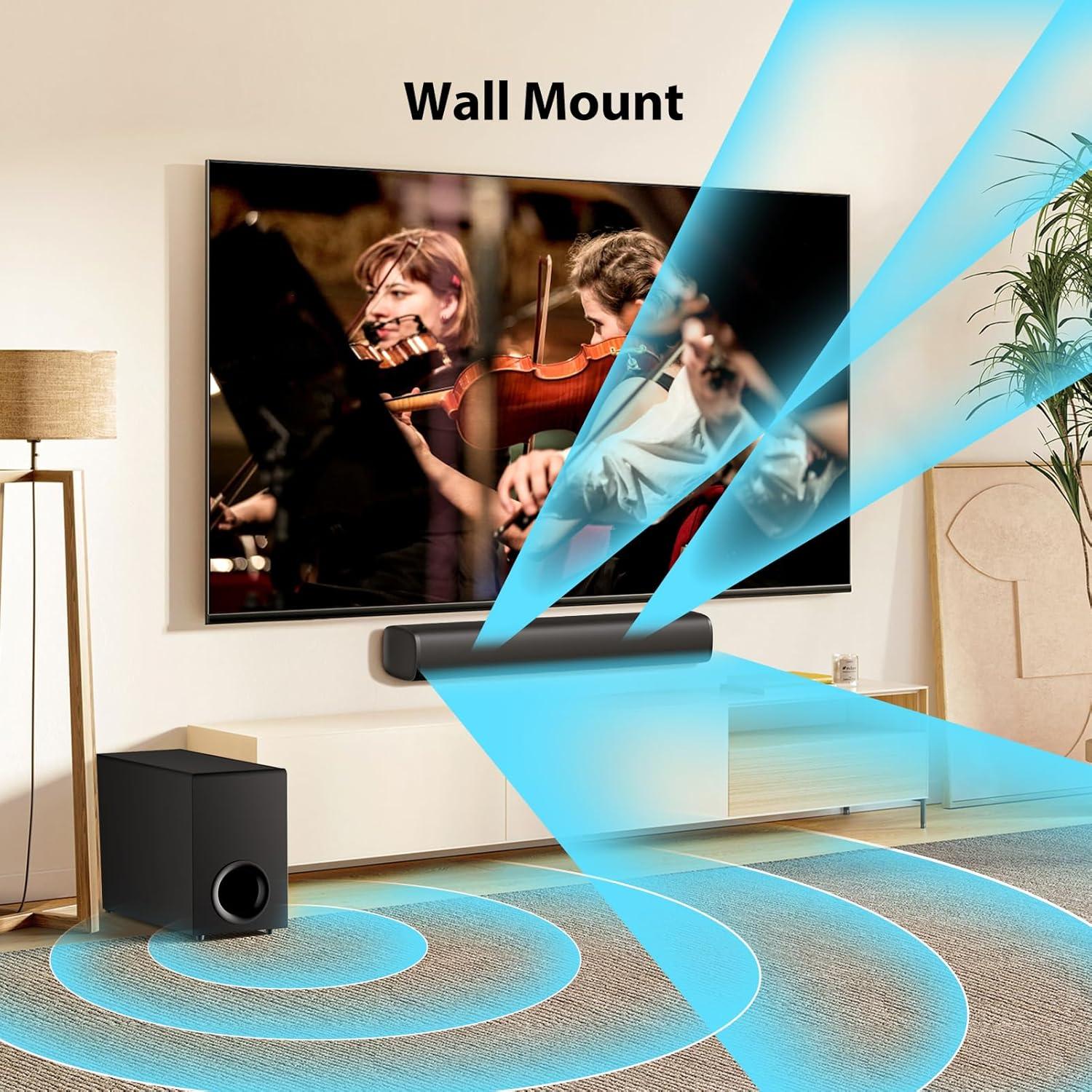 Barra de sonido Vibeadio con subwoofer y Bluetooth 5.0