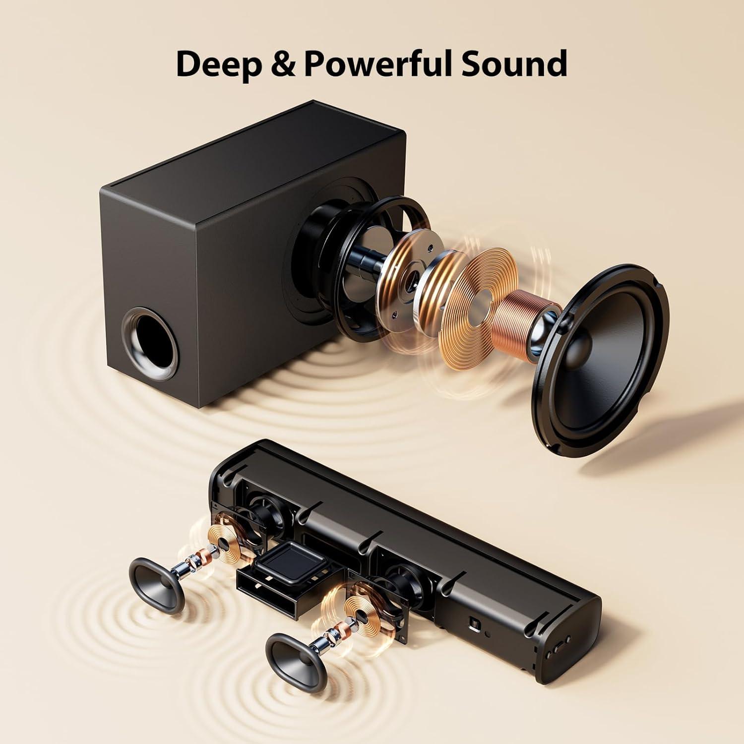 Barra de sonido Vibeadio con subwoofer y Bluetooth 5.0