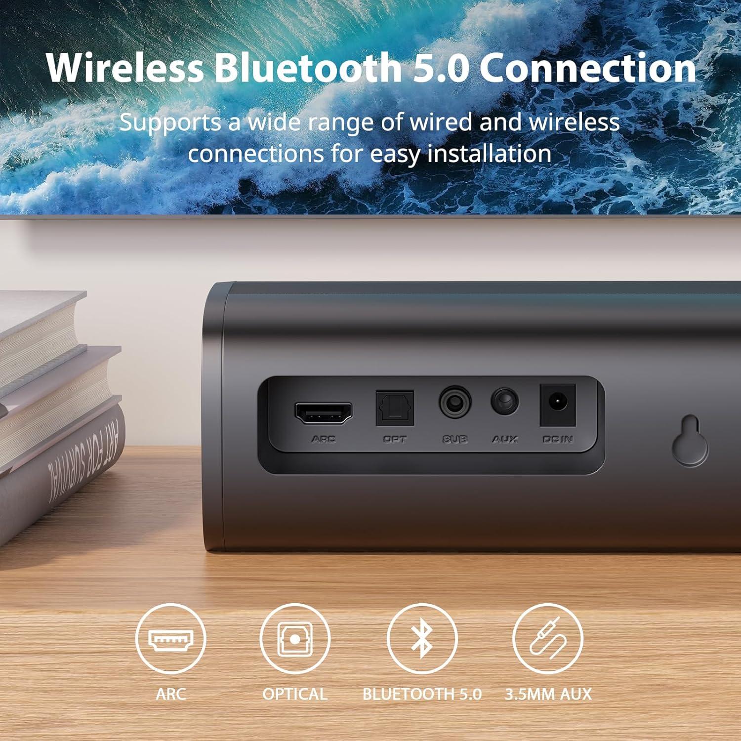 Barra de sonido Vibeadio con subwoofer y Bluetooth 5.0