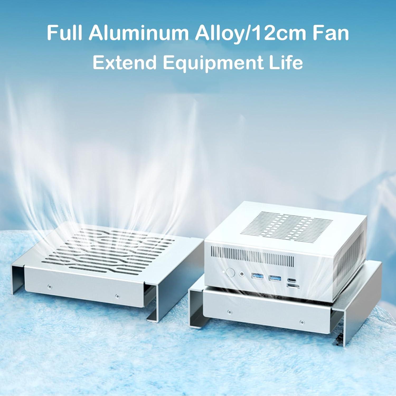 Soporte de Aluminio con Ventilador Husewming TF-120 Plata