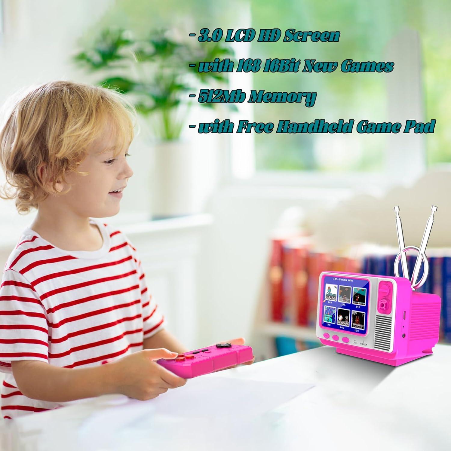 Consola de Juegos Retro EASEGMER GV300S 168 Juegos 3" Rosa