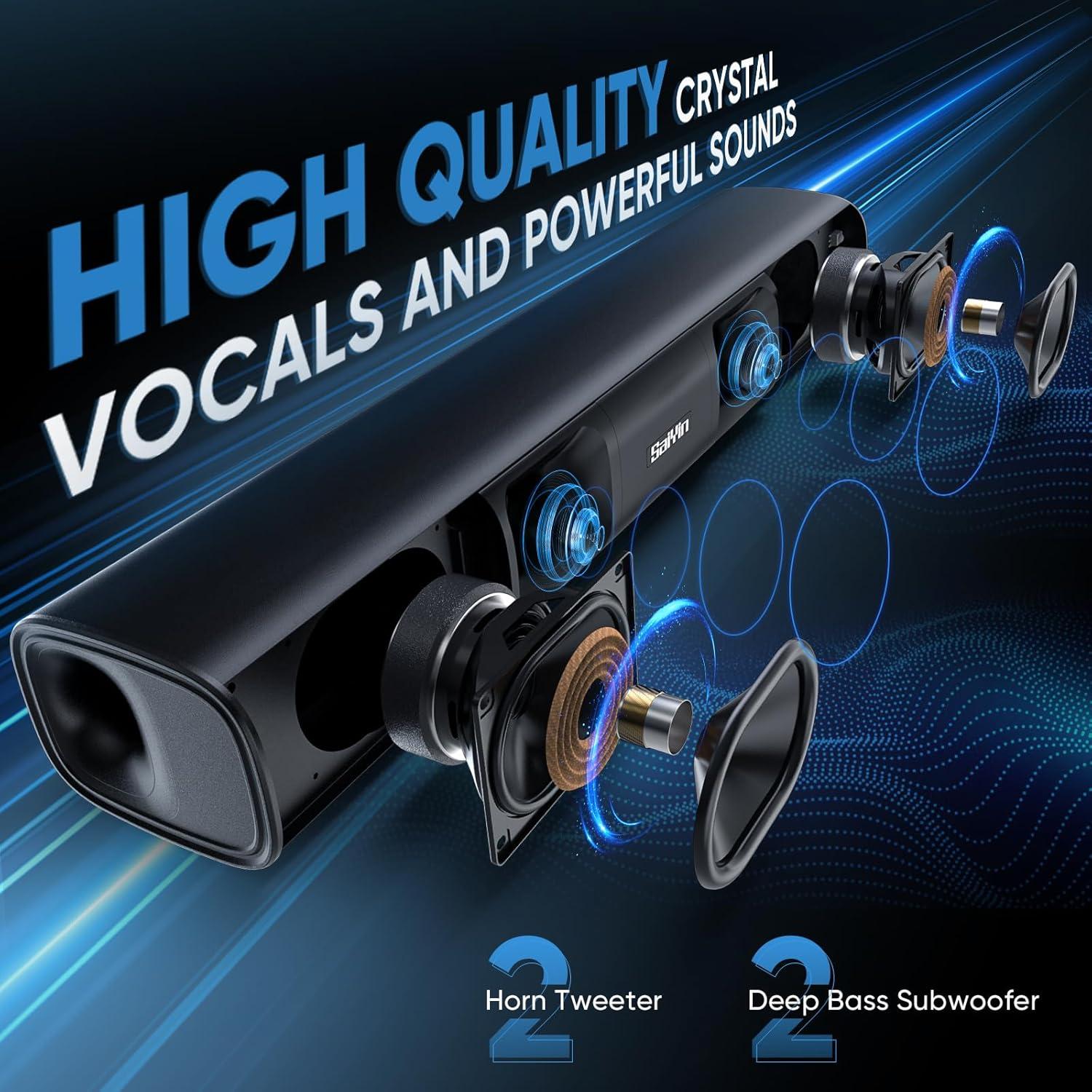 Barra de Sonido Saiyin DS6301H Pro 50W Bluetooth 5.3 43.18cm