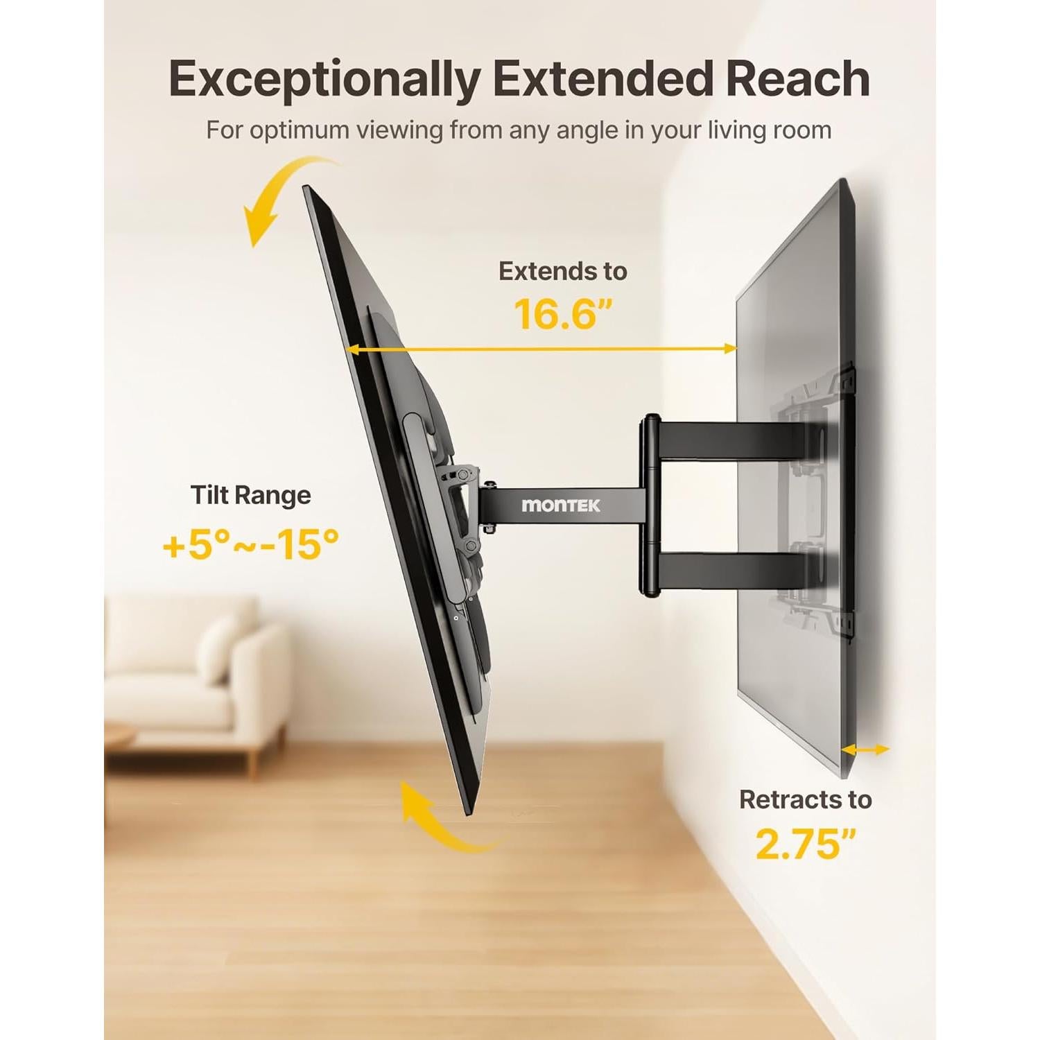 Soporte de Pared para TV monTEK 37-90" Alta Resistencia