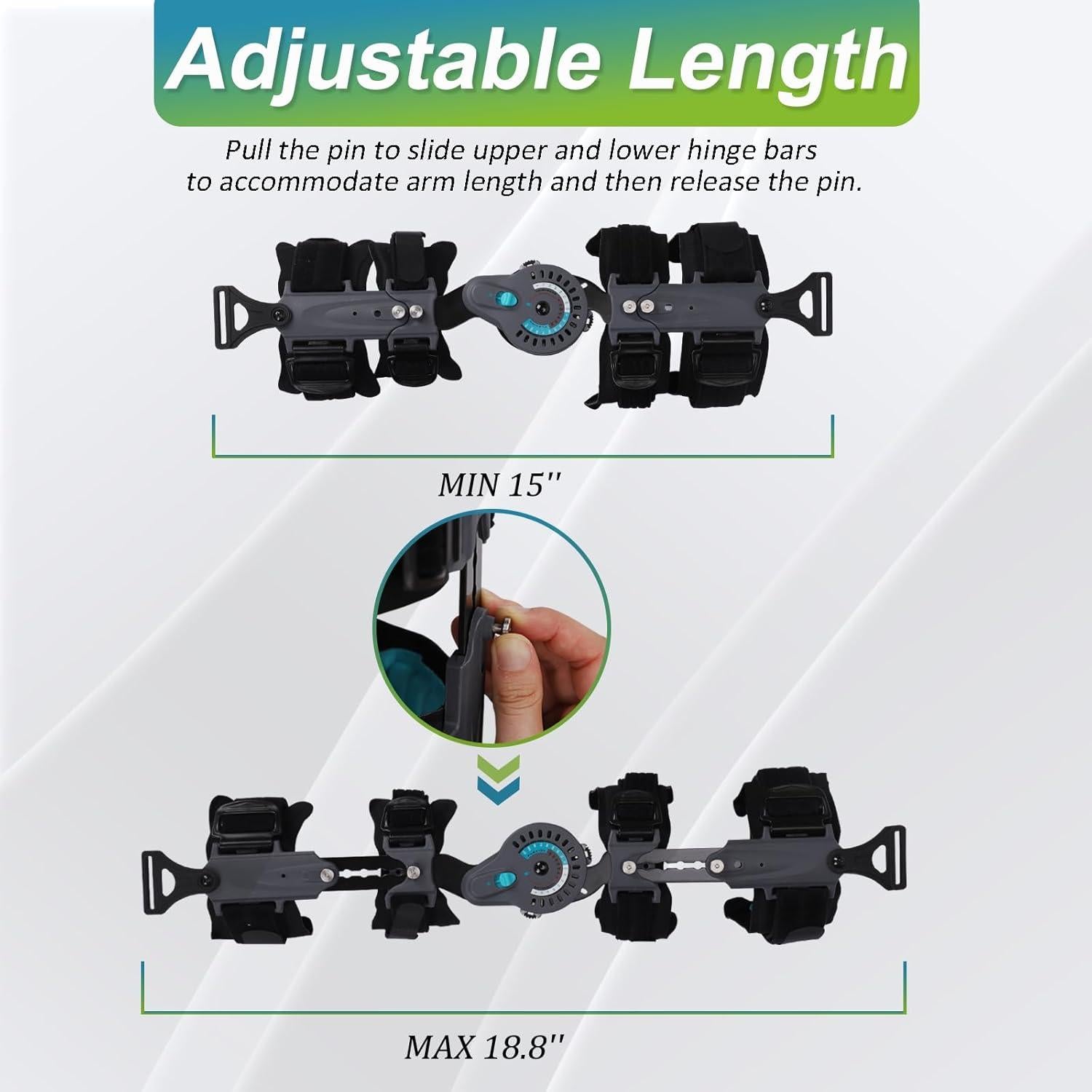 Soporte de Codo Articulado Komzer Ajustable Post OP para Brazo Derecho
