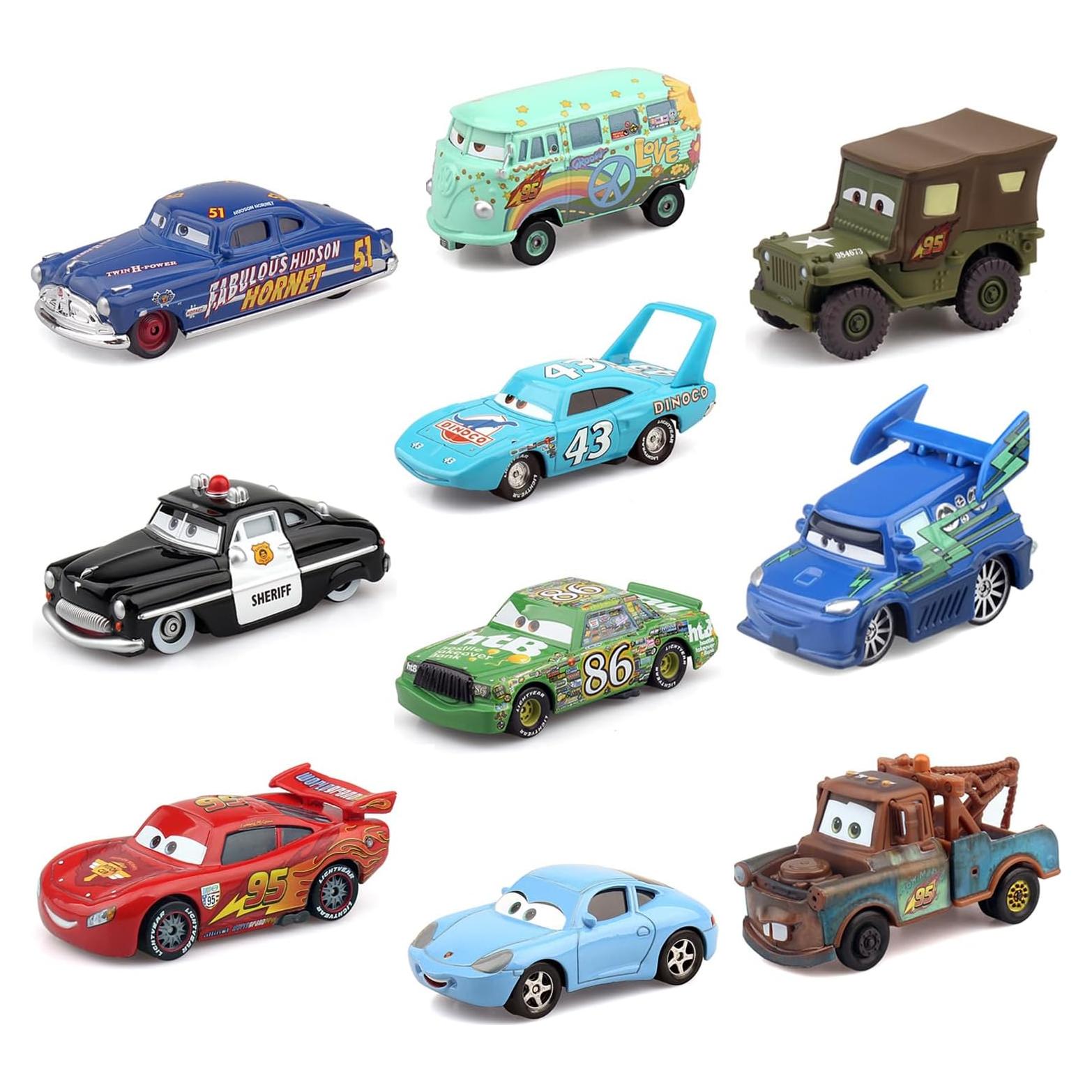 Set de Juguetes de Coches McQueen Metal Diecast 10 Piezas