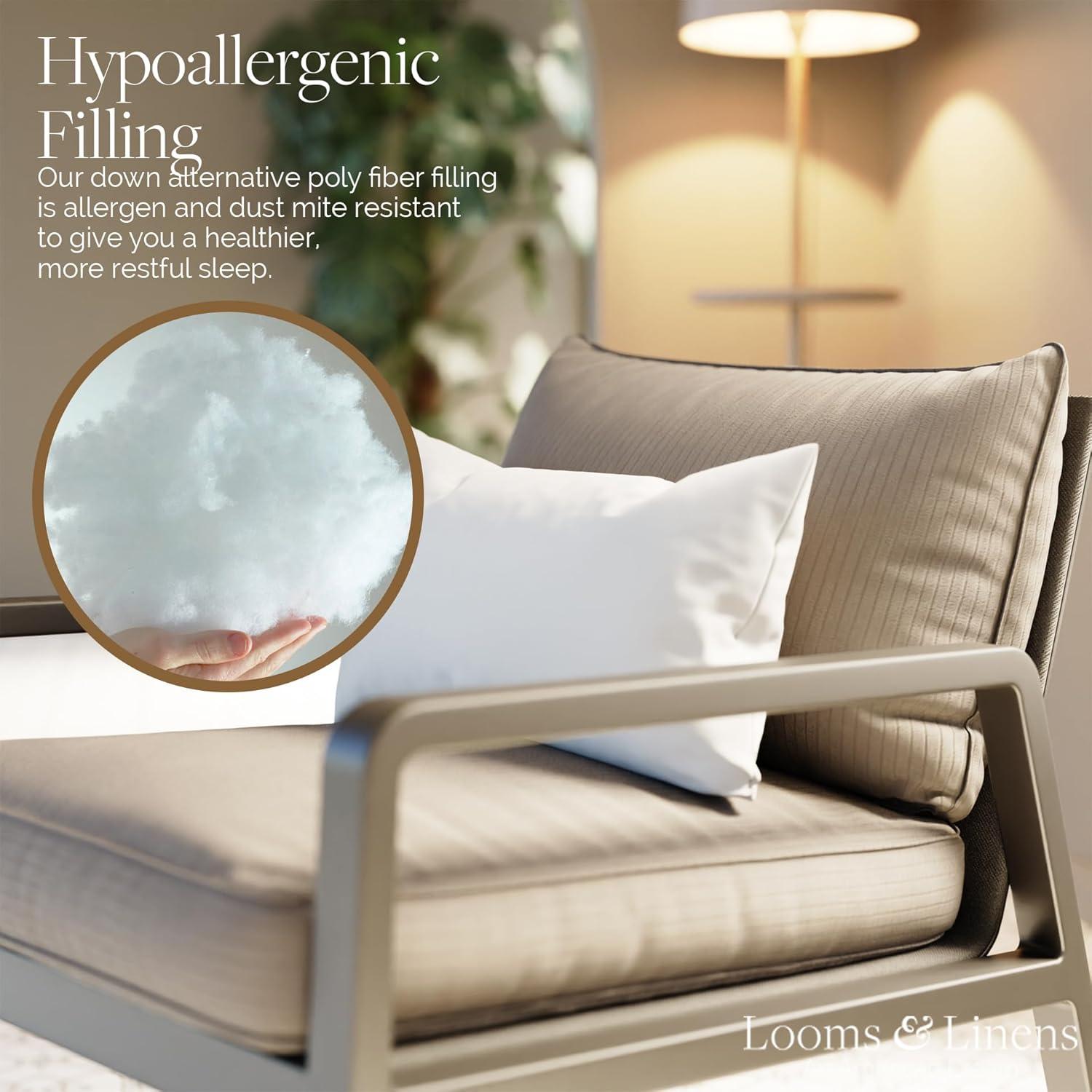 Inserto de Almohada Lumbar 12x16" Looms y Linens - Hipoalergénico