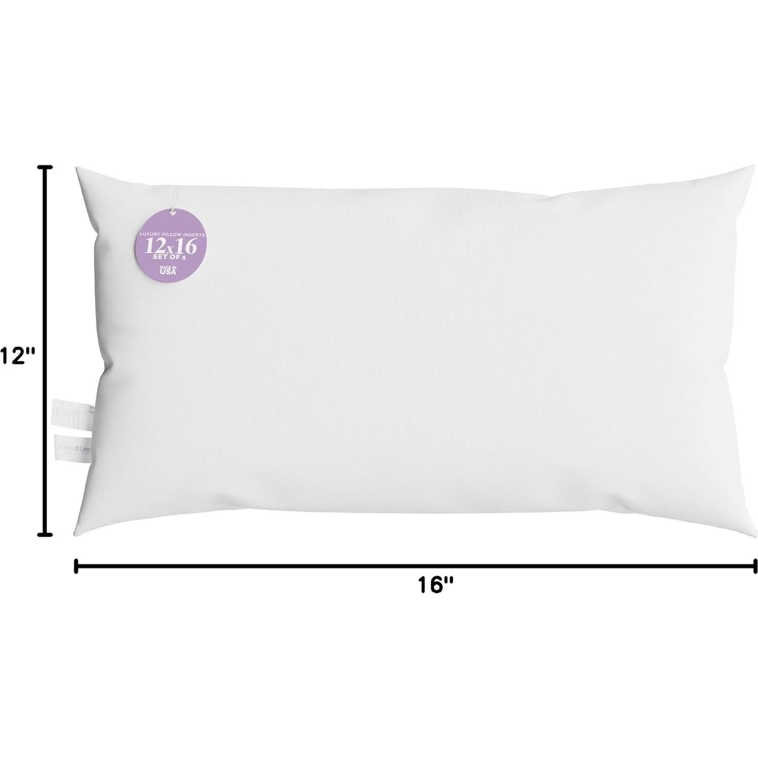 Inserto de Almohada Lumbar 12x16" Looms y Linens - Hipoalergénico