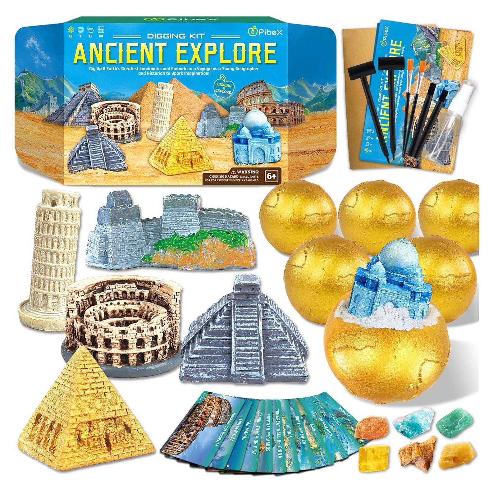 Kit de Excavación PIBEX 12 Figuras Arqueológicas para Niños