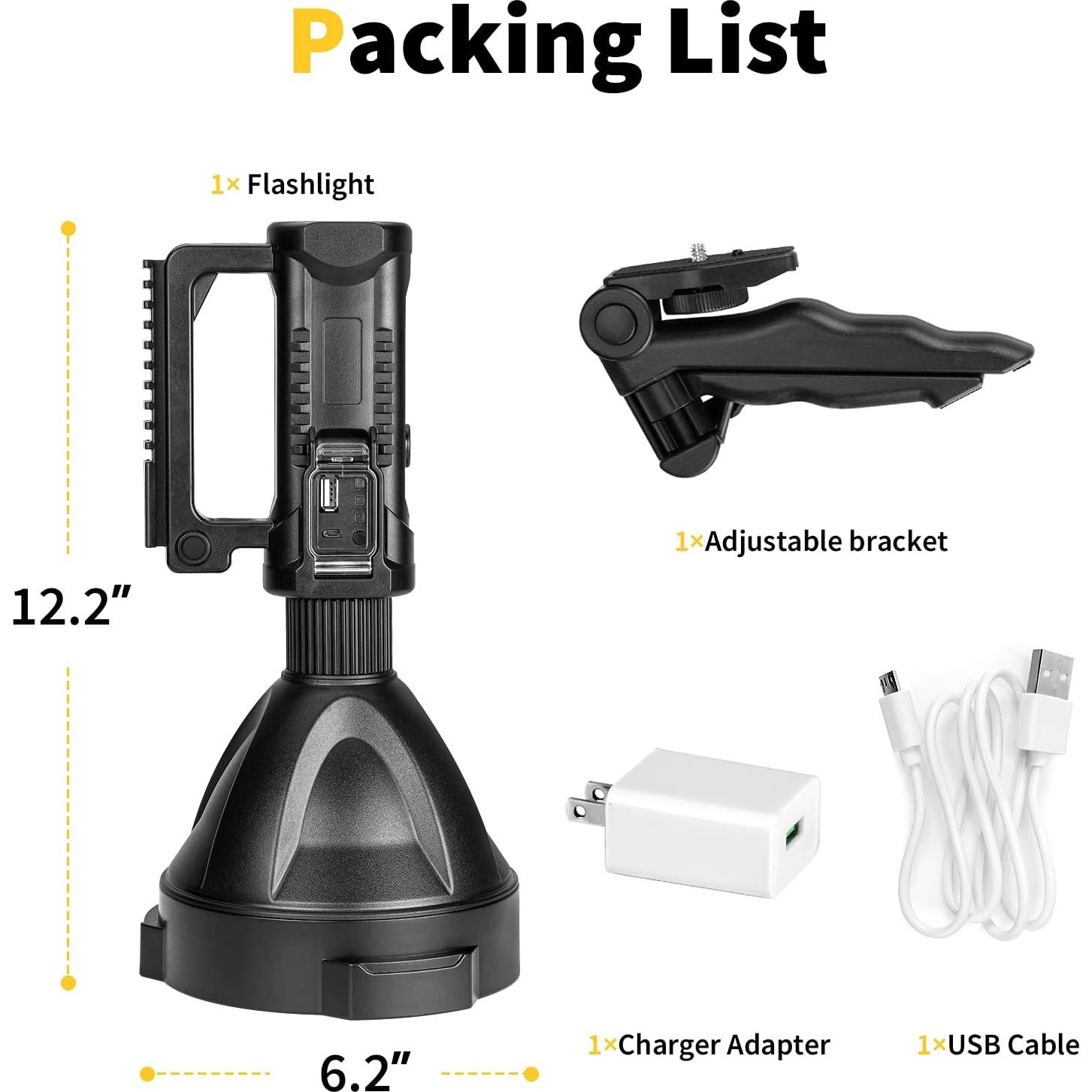 Linterna LED Recargable Yongkist P90 8000 Lúmenes 4 Modos
