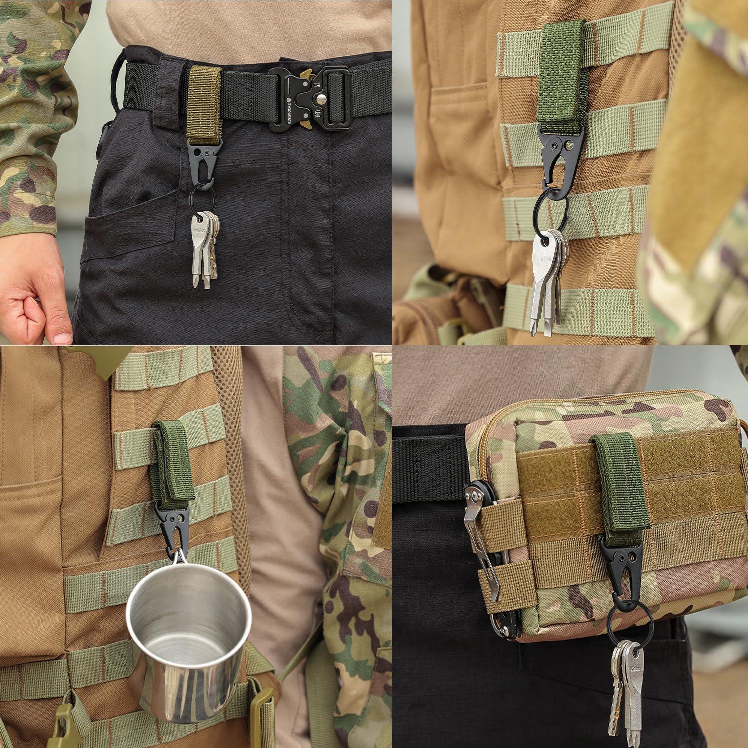 Cinturón Táctico KingMoore Hombre Nylon Ajustable Negro