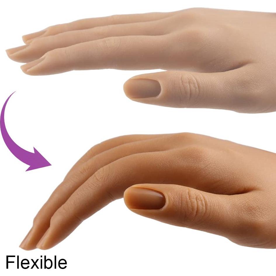 Maniquí de mano de silicona KnowU 18cm para práctica de uñas