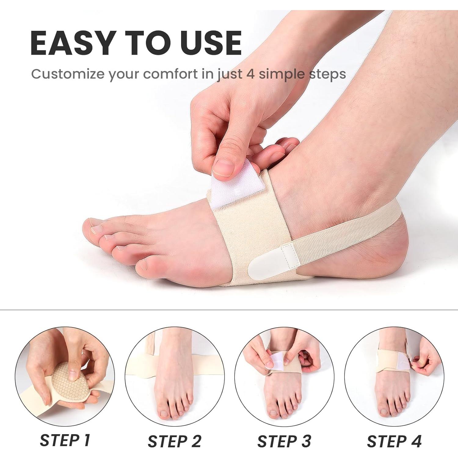 Soportes de Arco Bukihome Ajustables para Fascitis Plantar - Beige