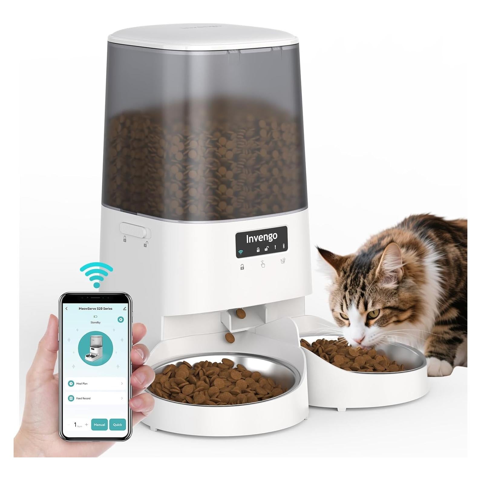 Comedero Automático para Gatos Invengo 5L Control App WiFi