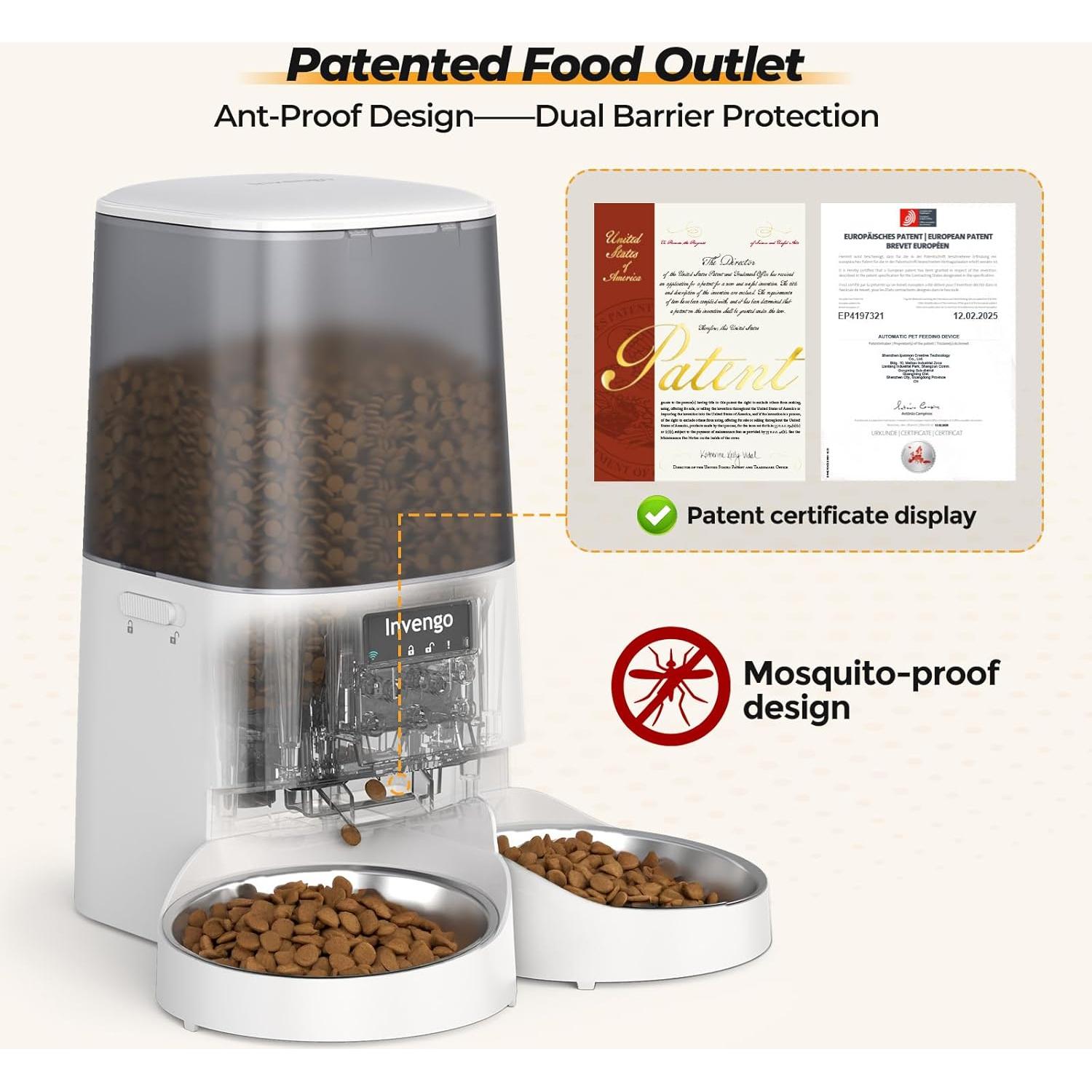 Comedero Automático para Gatos Invengo 5L Control App WiFi