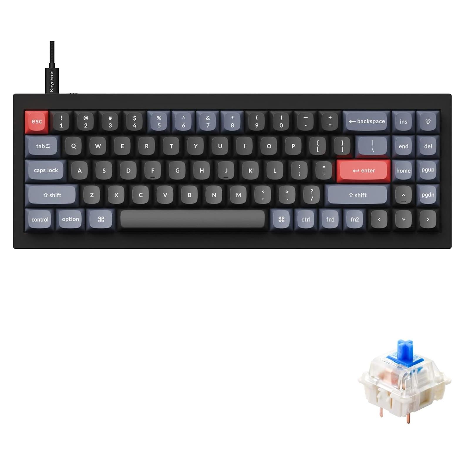 Teclado Mecánico Personalizable Keychron Q7 - Gateron Azul