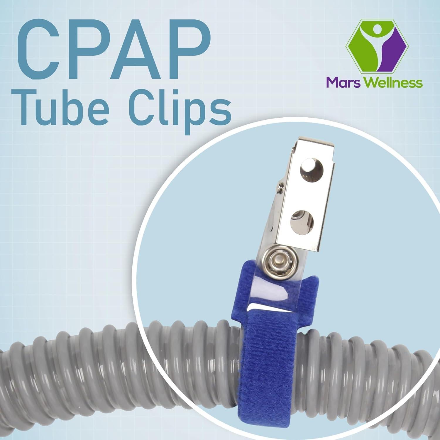 Clip para manguera CPAP Mars Wellness - Paquete de 3 unidades