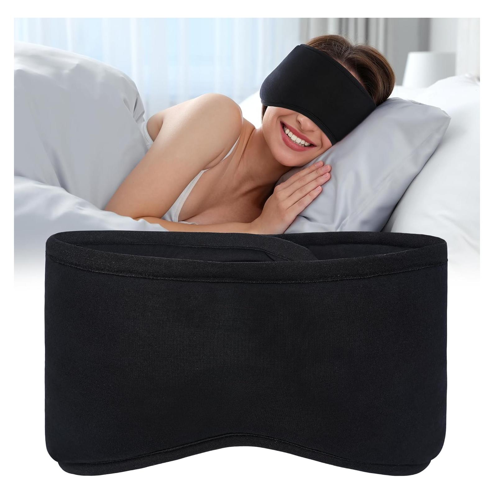 Máscara de Sueño FRESHME Negra con Cubierta para Oídos - Ajustable