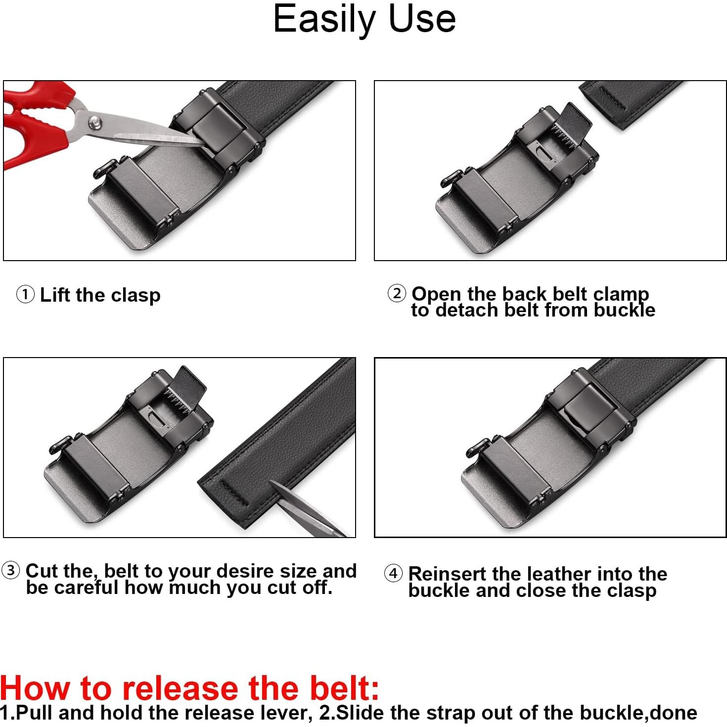 Cinturón de Cuero SENDEFN Ajustable 81 a 116 cm con Hebilla