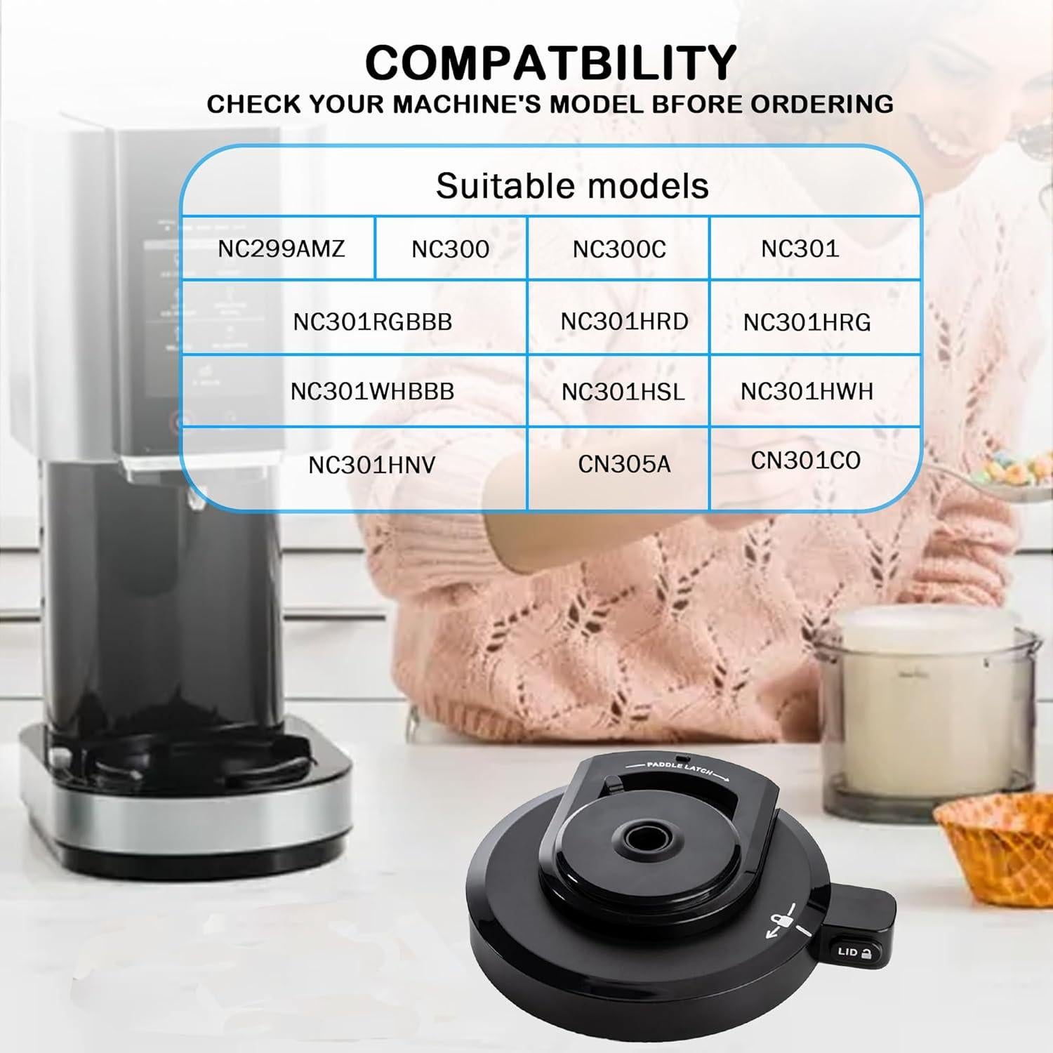 Tapa de Tazón Exterior Workkeep para Ninja Creami NC301 y más