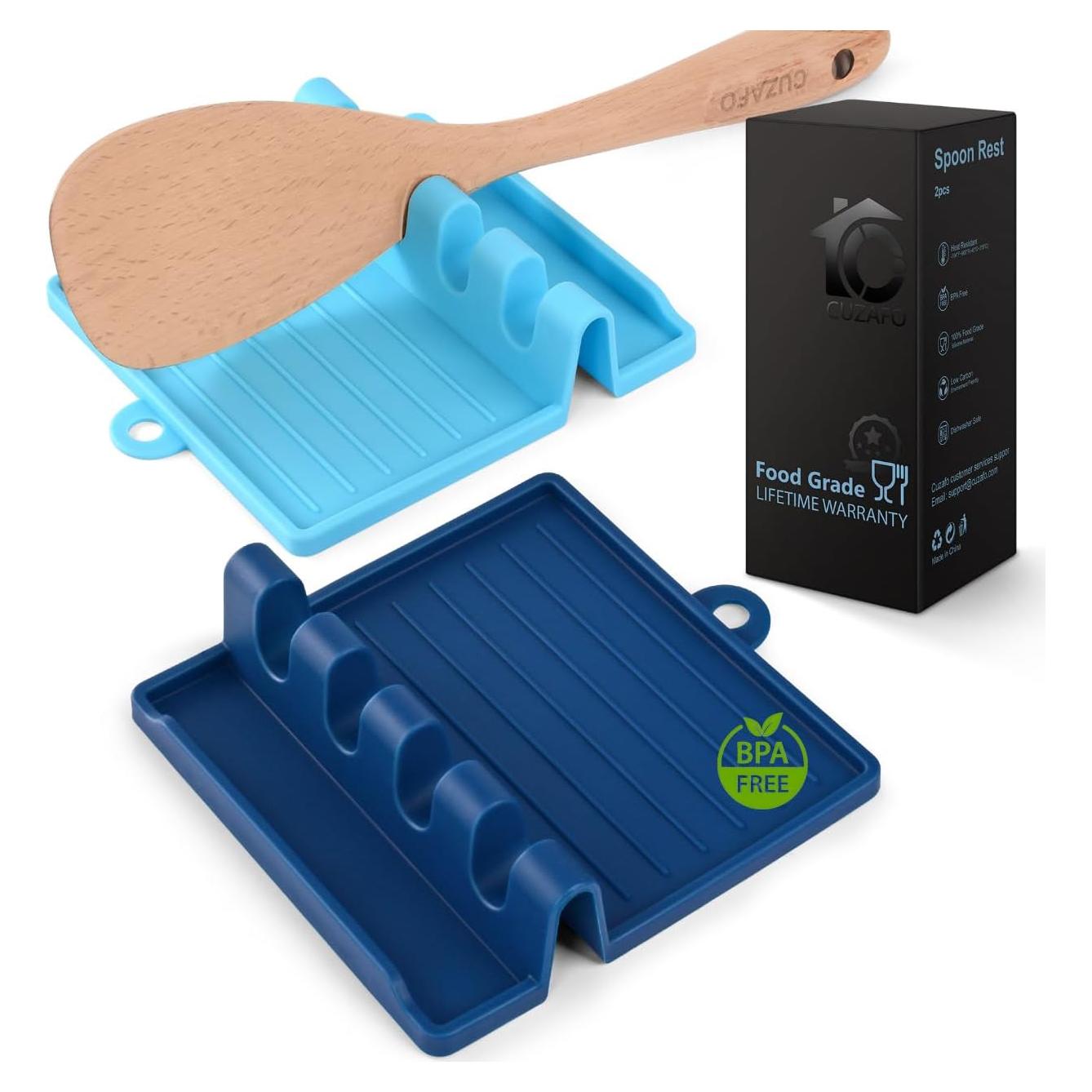 Soporte de Cuchara de Silicona CUZAFO 2-Pack Resistente al Calor