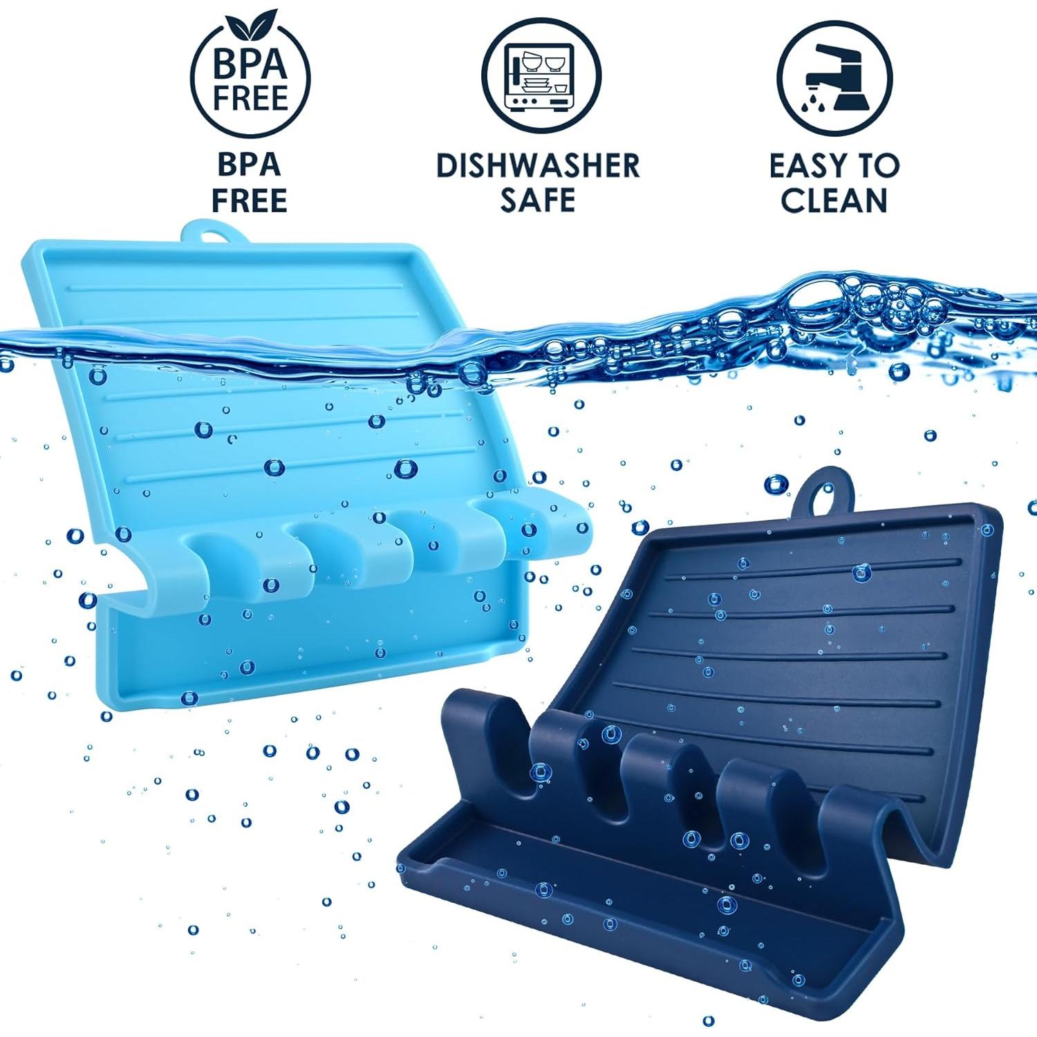 Soporte de Cuchara de Silicona CUZAFO 2-Pack Resistente al Calor