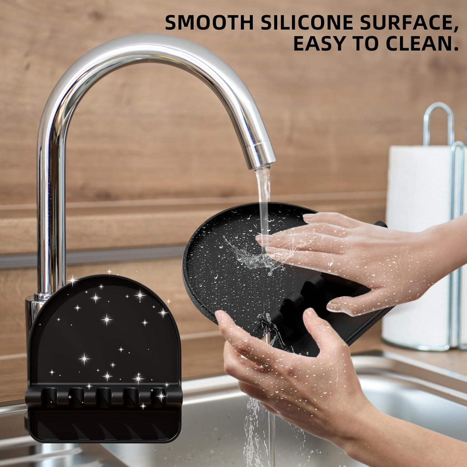 Soporte para Utensilios de Cocina Yootado, Reposapucheros Silicona 14x15.24cm