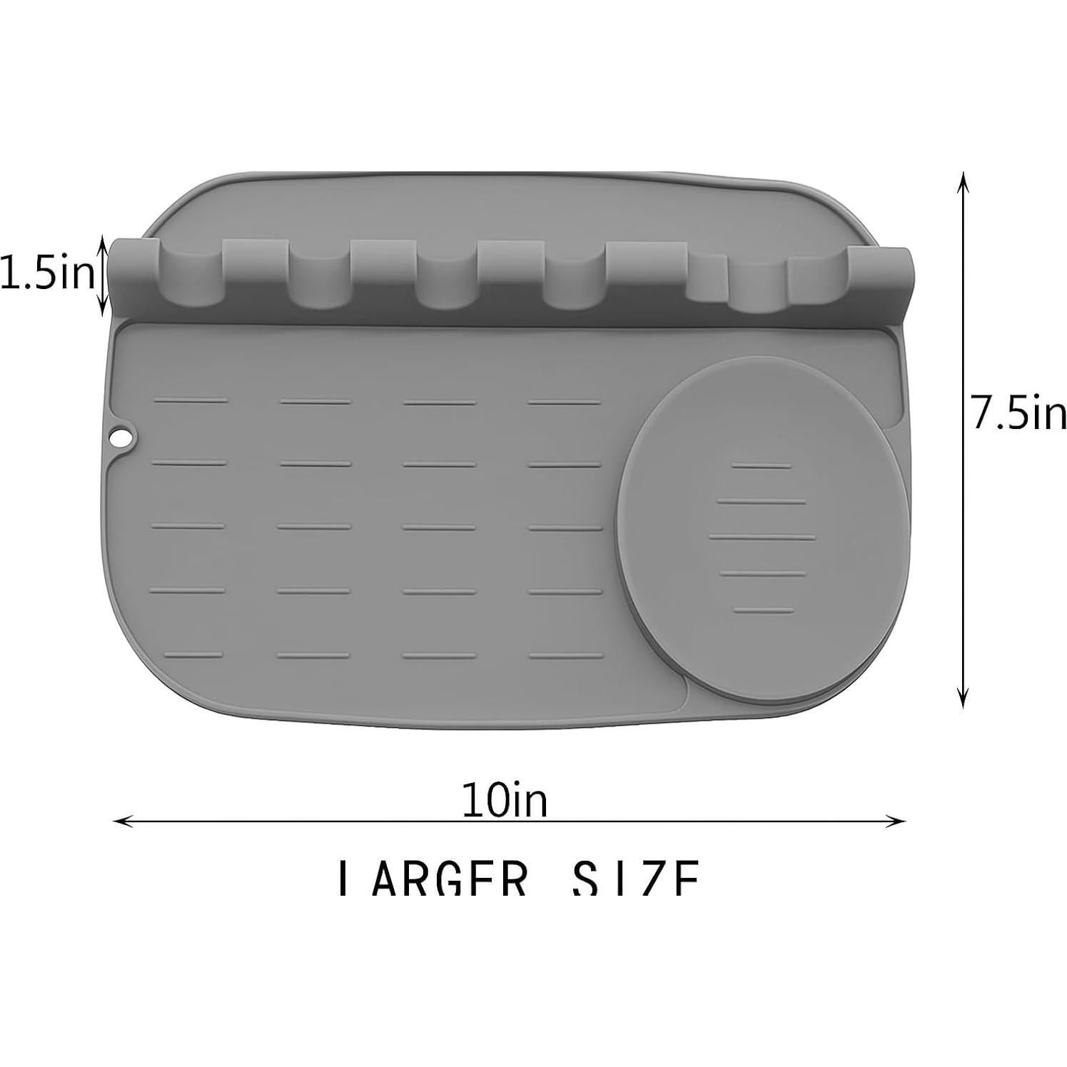 Soporte de Cuchara de Silicona Genérico Antideslizante Gris