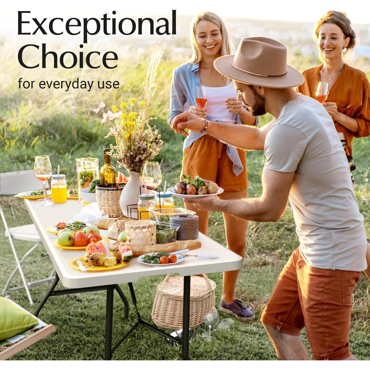 Mesa Plegable 1.83m Our Modern Space Blanca Alta Resistencia