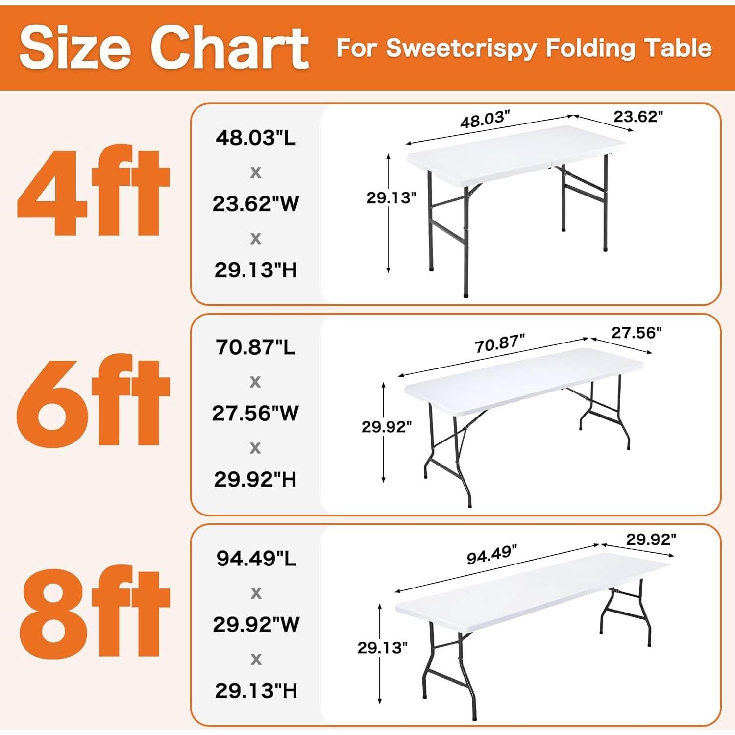 Mesa Plegable Sweetcrispy 1.22m Blanca para Camping y Picnic